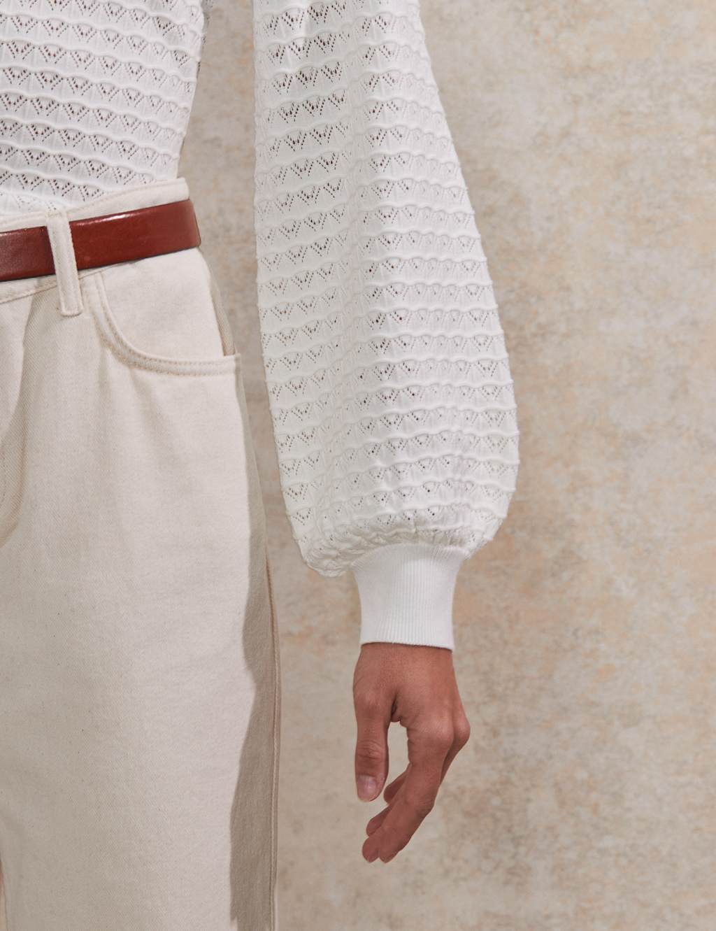 Pointelle Scoop Neck Knitted Top 5 of 6