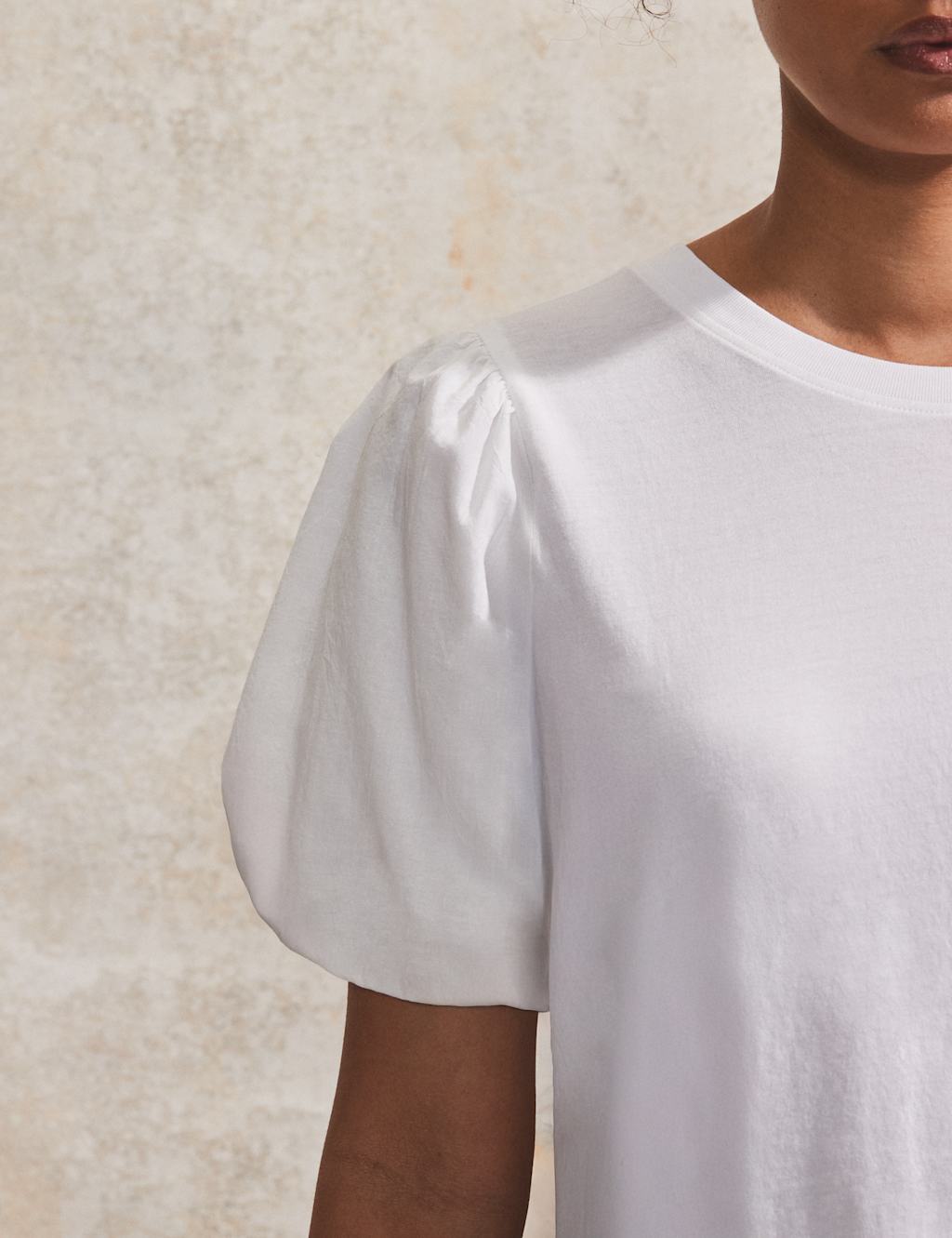Pure Cotton Puff Sleeve T-Shirt 4 of 4