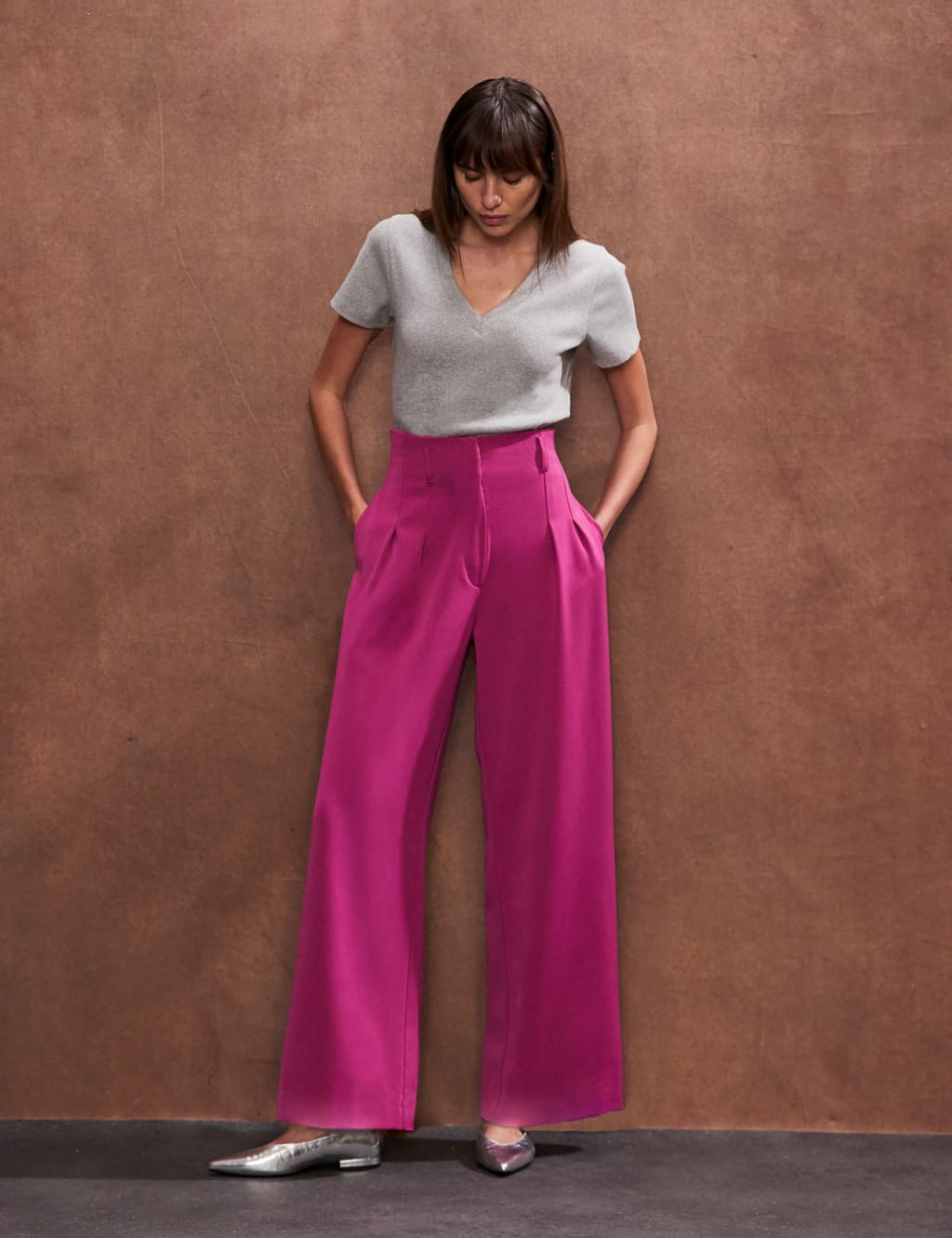 High Waisted Wide Leg Trousers 2 of 6