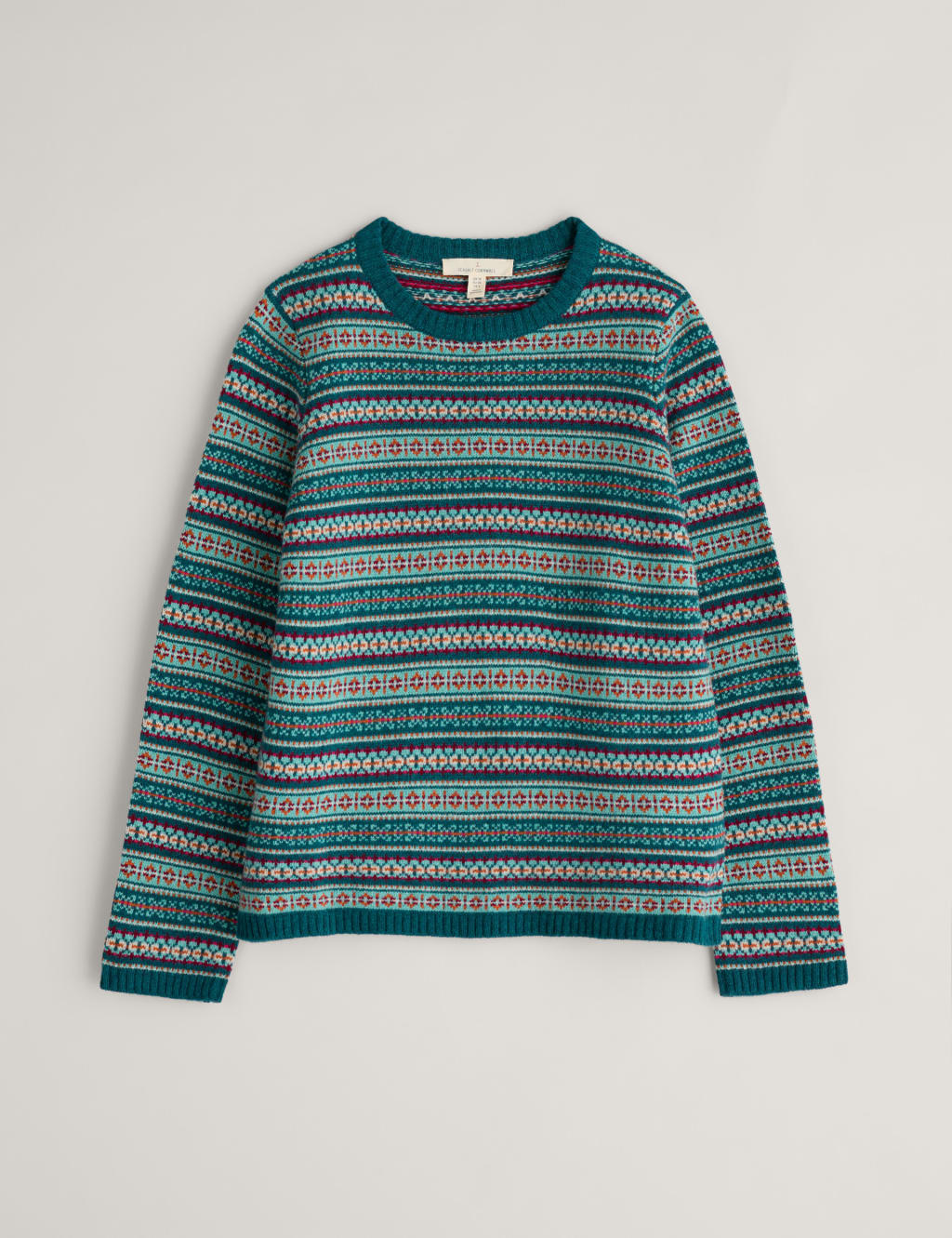 Merino Wool Rich Fairisle Crew Neck Jumper Seasalt Cornwall M S