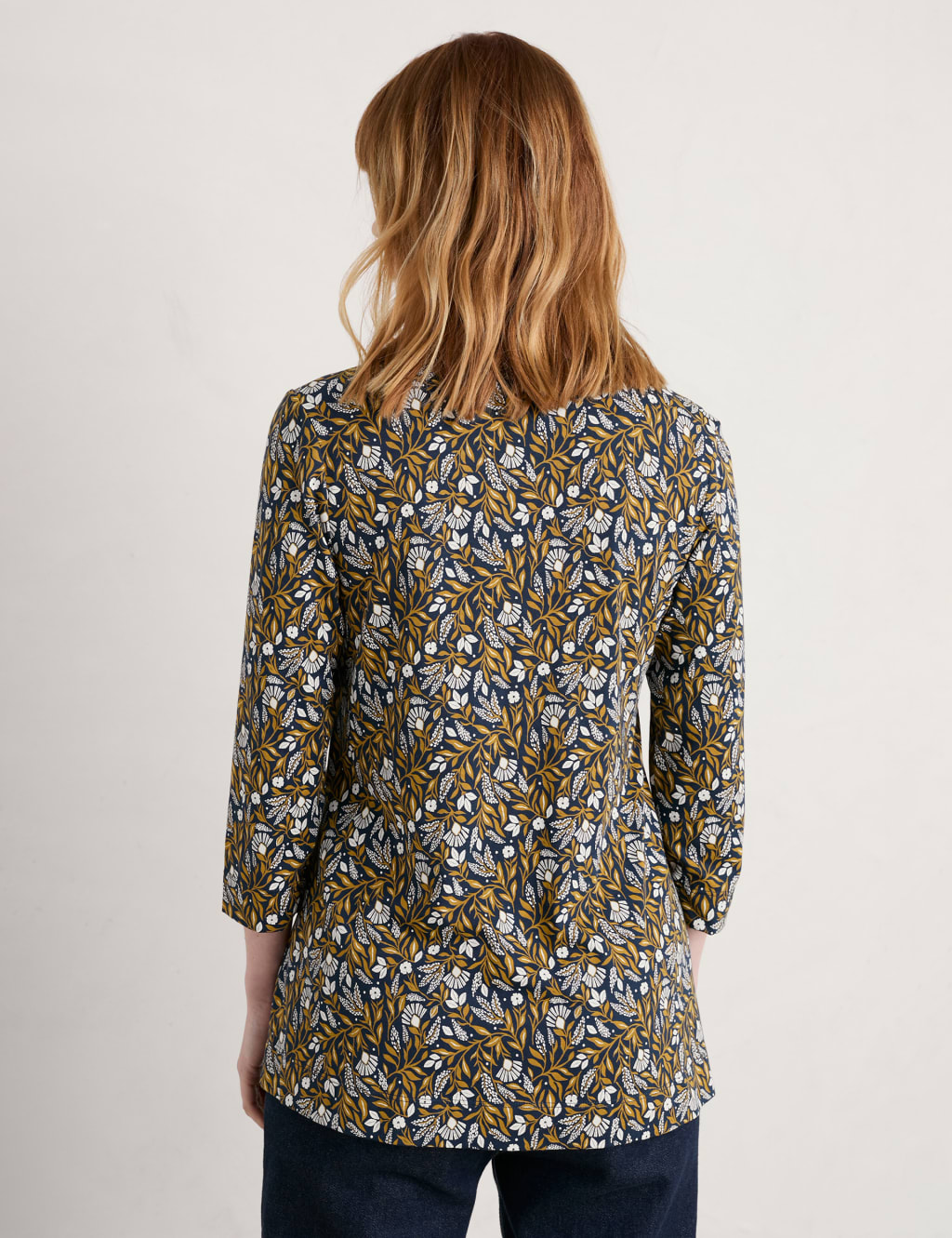 Cotton Rich Floral Notch Neck Top 4 of 5