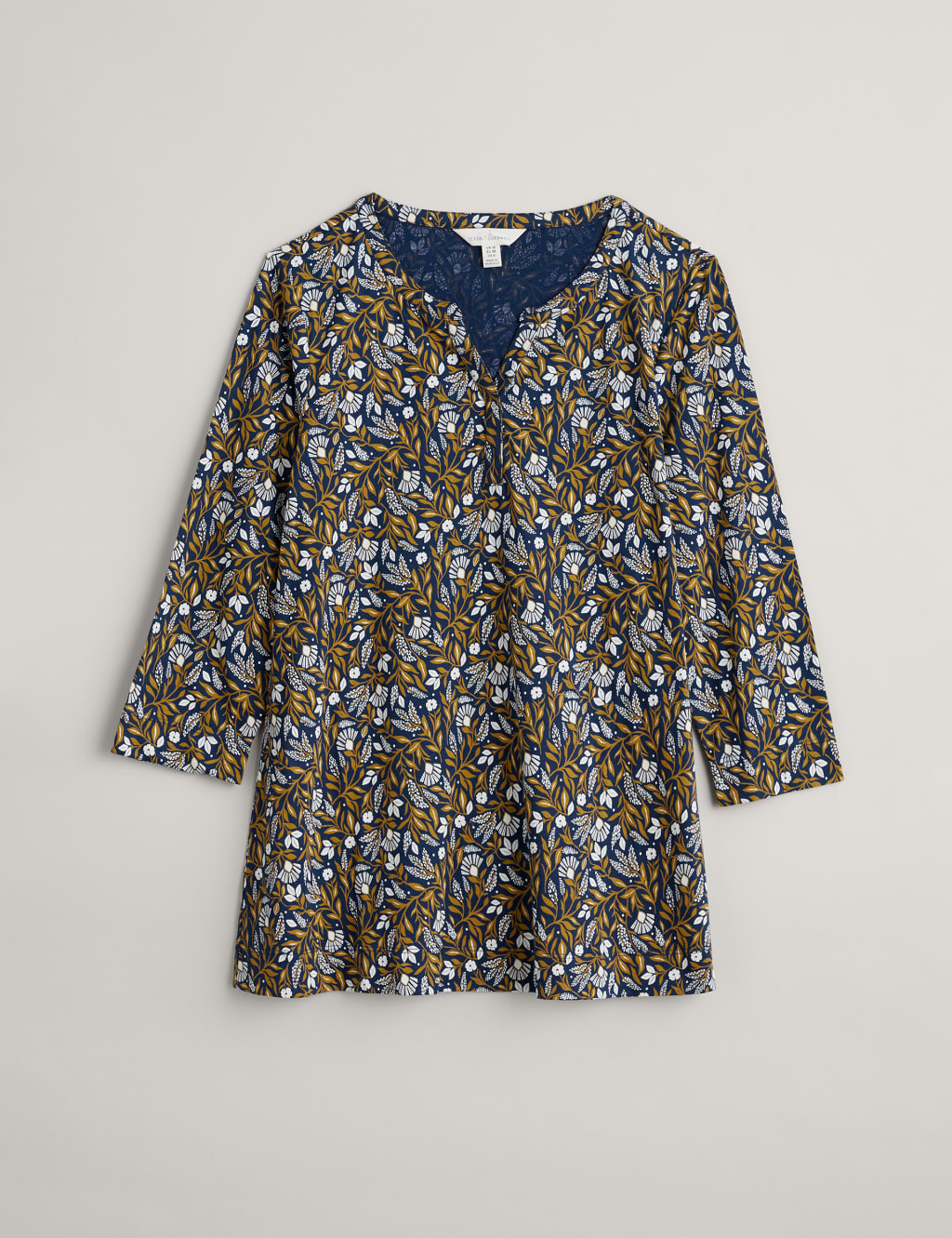 Cotton Rich Floral Notch Neck Top 2 of 5