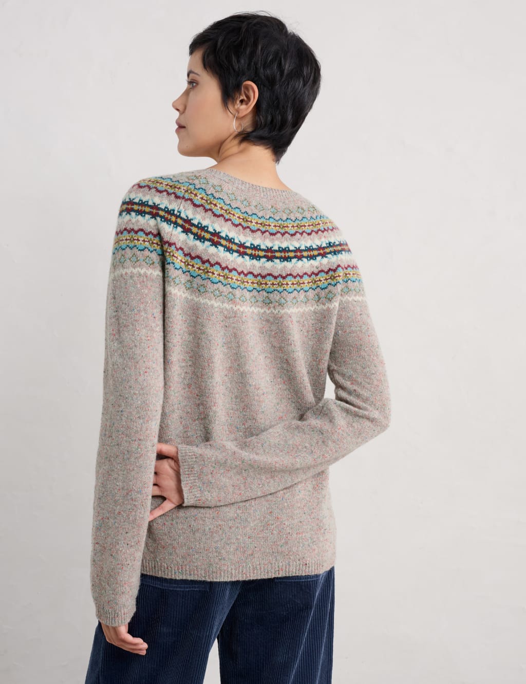 Wool Rich Patterned Jumper Seasalt Cornwall M S