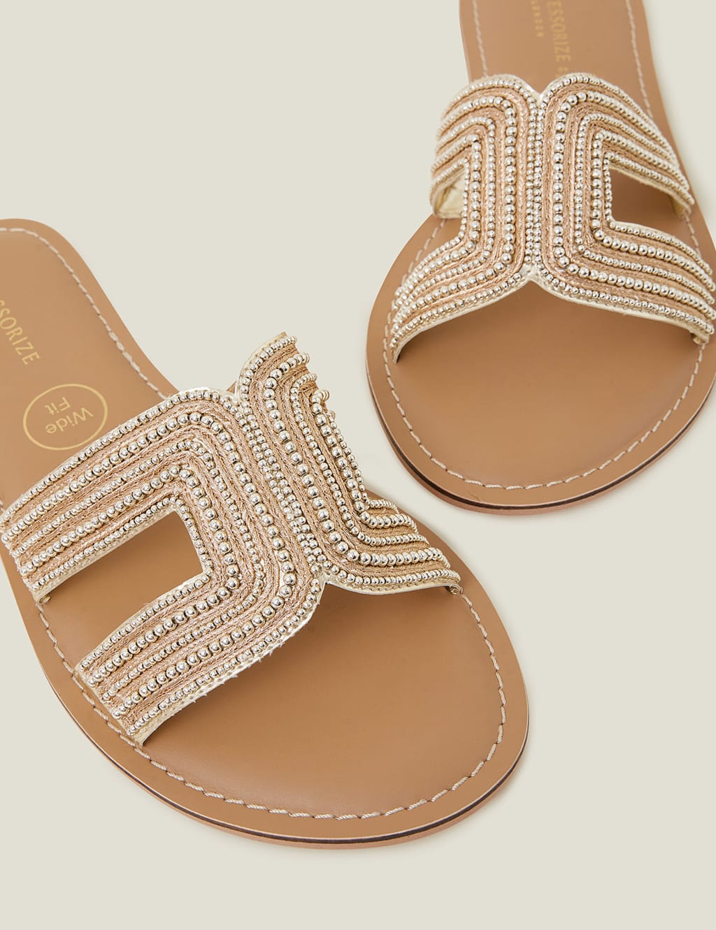 Wide Fit Embellished Sliders 3 of 3