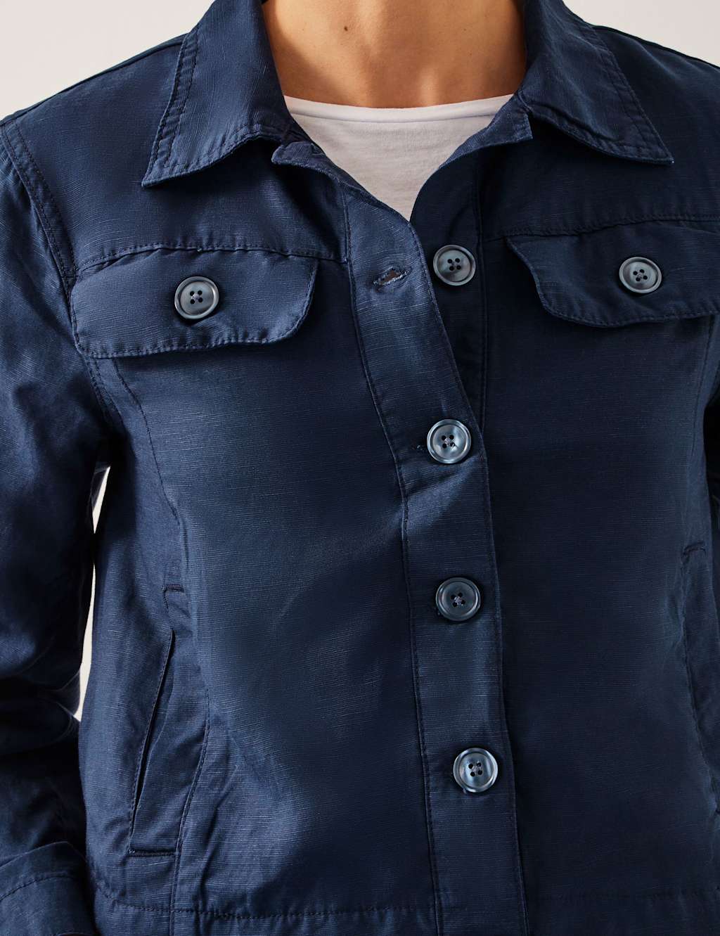 Lyocell Rich Collared Cropped Jacket 3 of 4