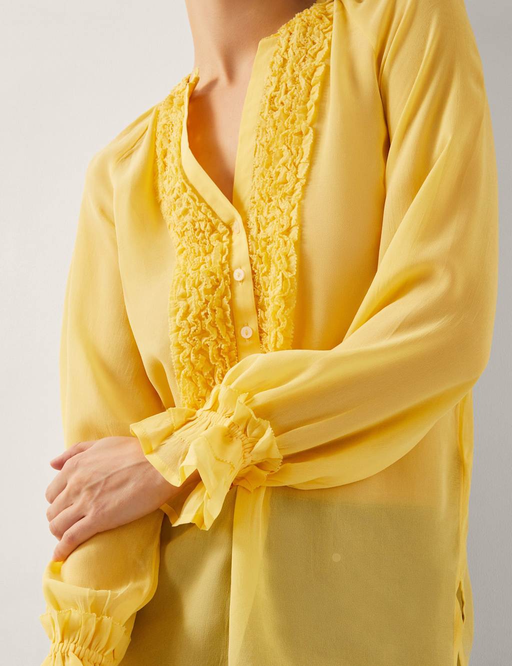 V-Neck Frill Detail Blouse 3 of 4