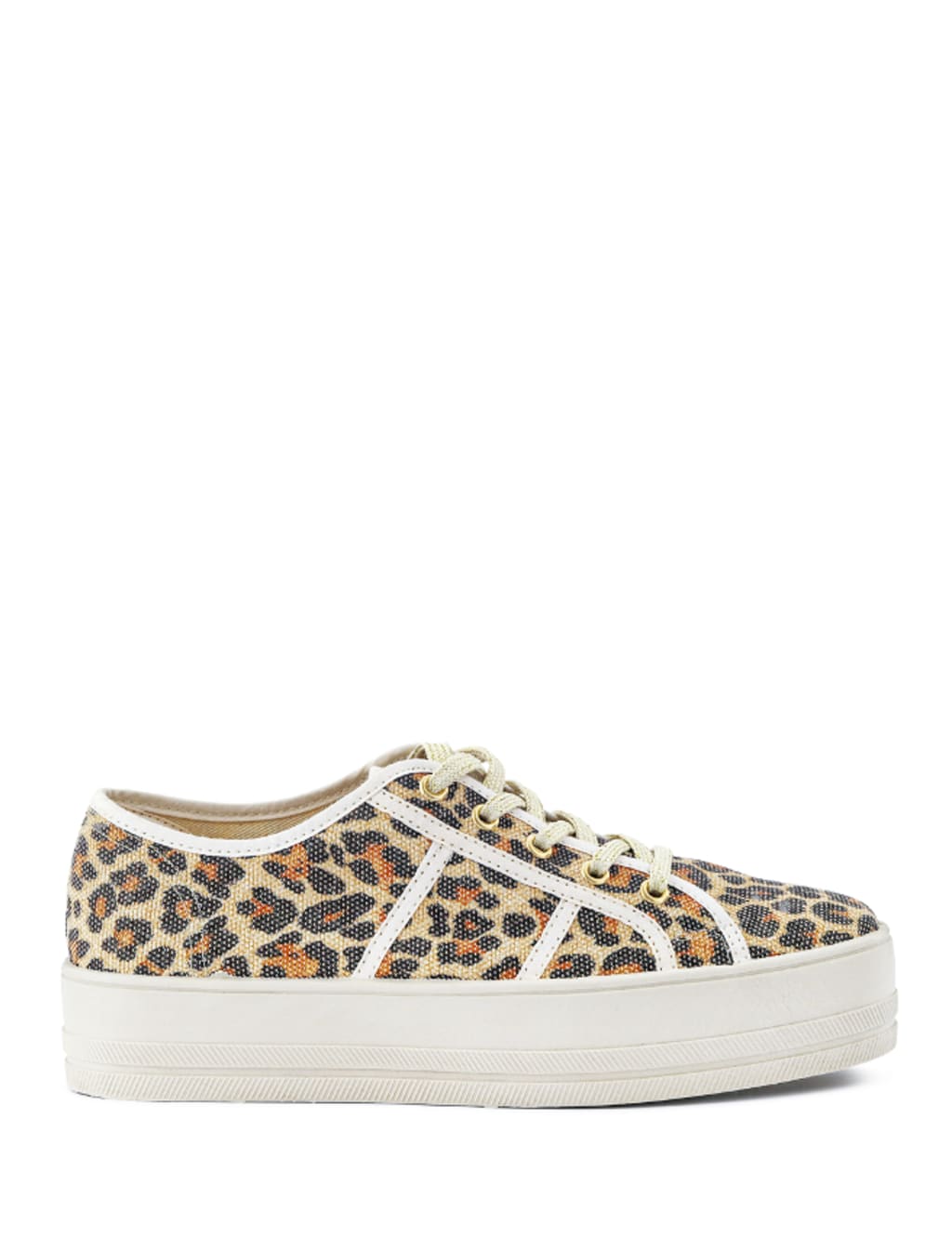 Lace Up Animal Print Platform Trainers 2 of 7