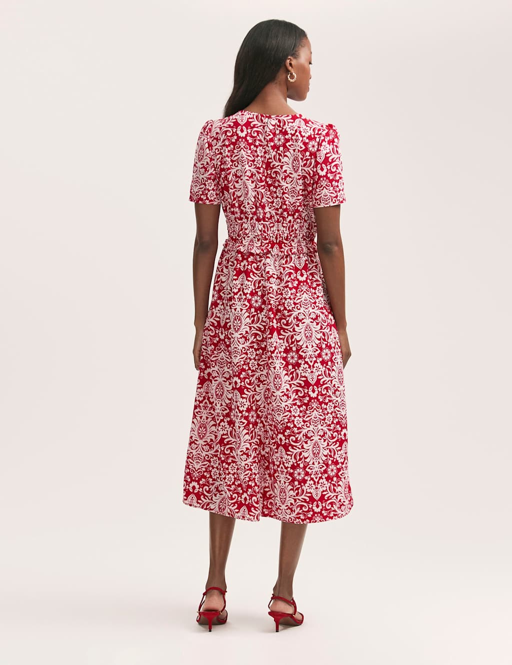 Crepe Printed Midi Tea Dress 2 of 4