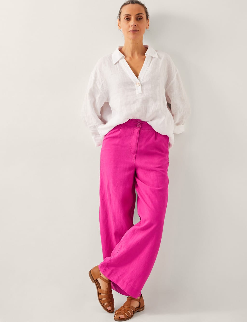 Lyocell Rich Straight Leg Trousers 3 of 5