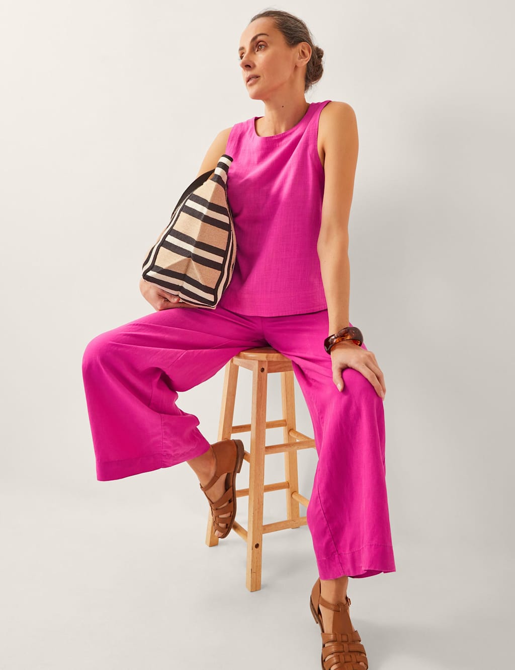 Lyocell Rich Straight Leg Trousers 4 of 5