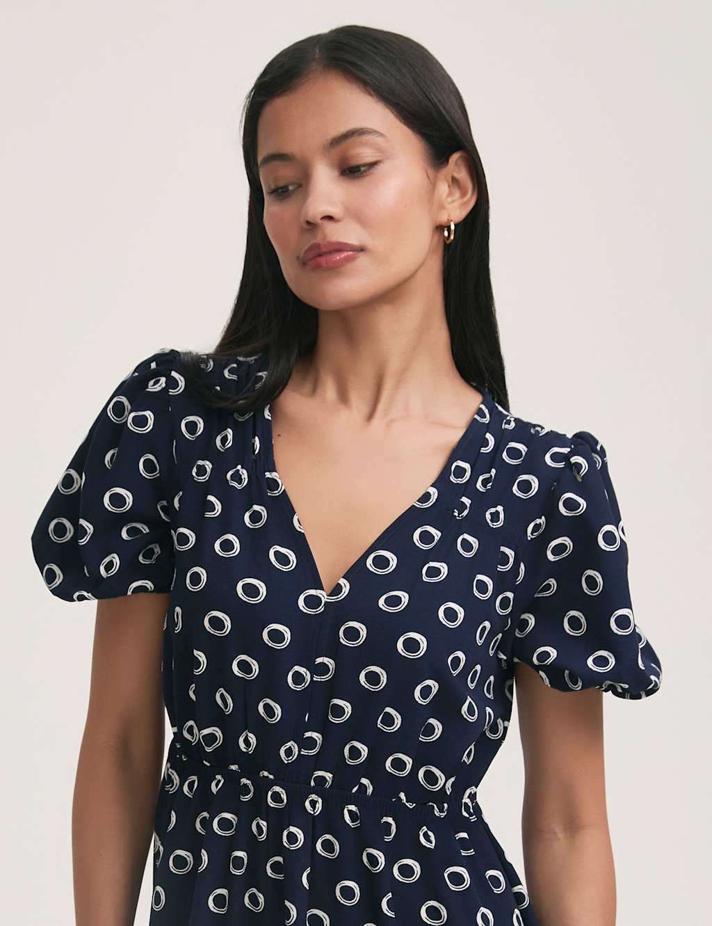 Polka Dot V-Neck Midi Tea Dress 4 of 4