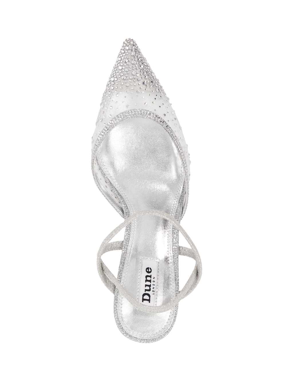Sparkle Mesh Detail Kitten Heel Court Shoes 3 of 6