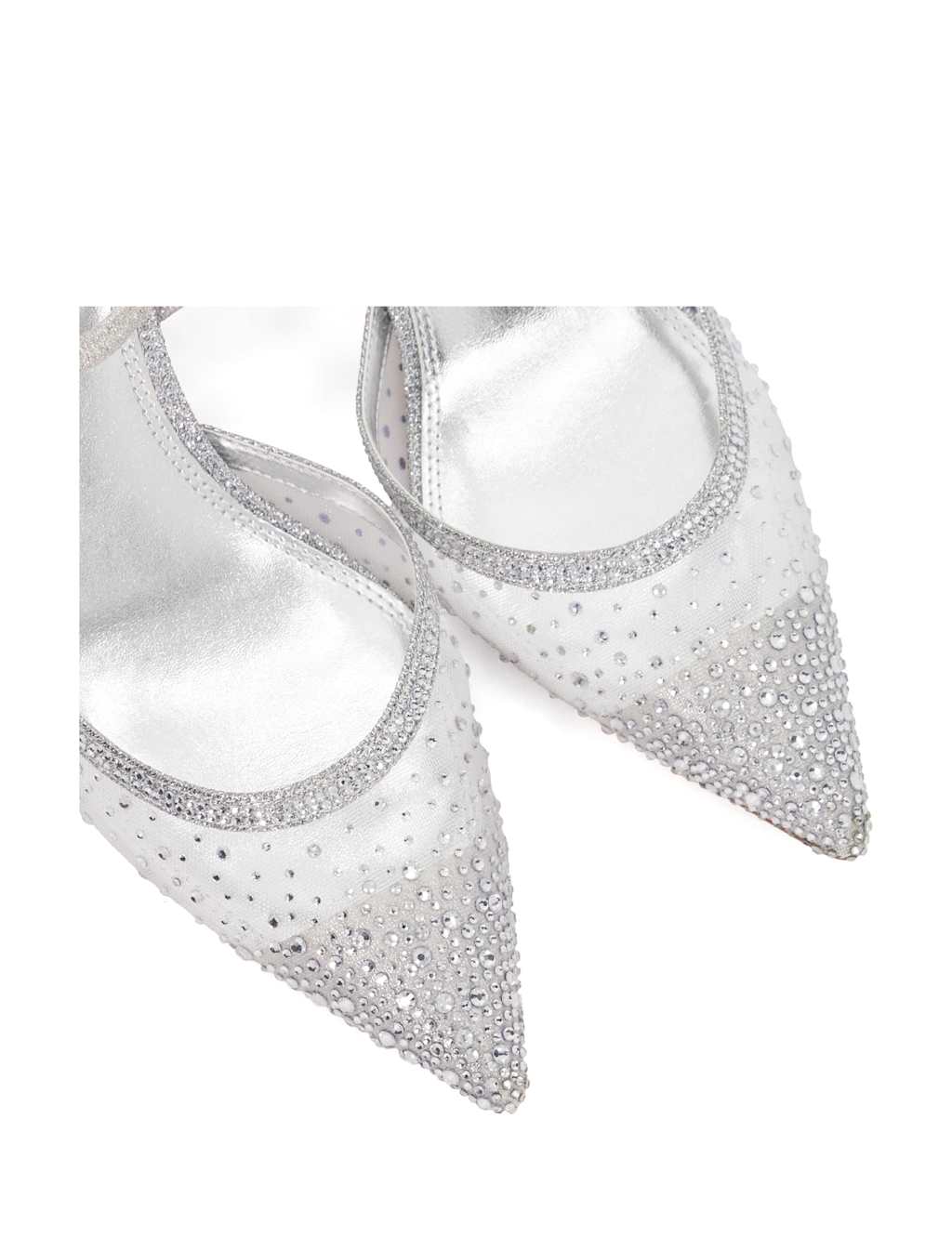 Sparkle Mesh Detail Kitten Heel Court Shoes 4 of 6