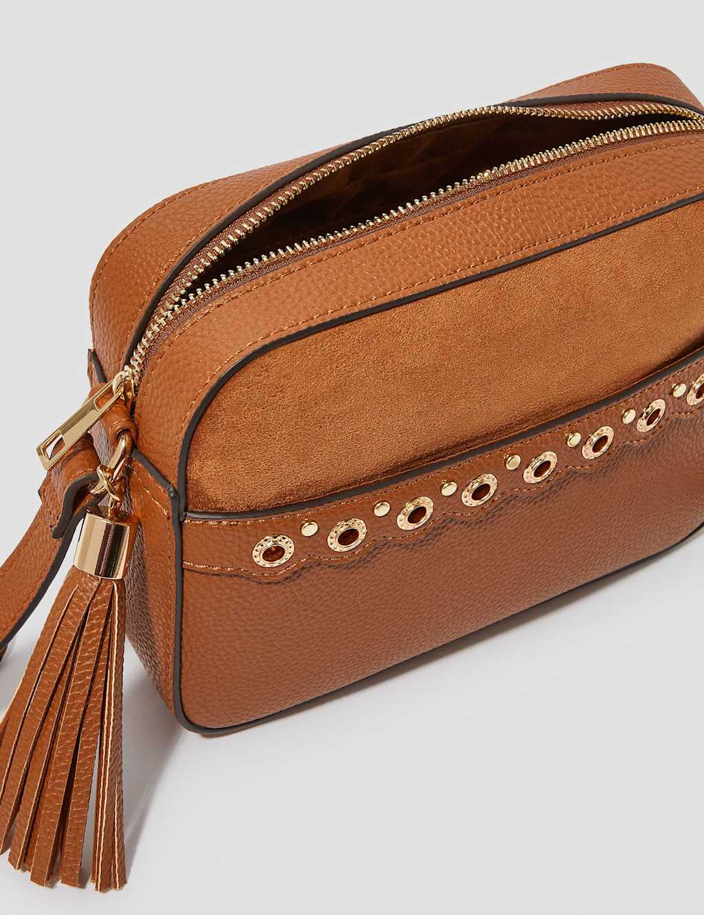 Faux Leather Studded Cross Body Bag 3 of 5