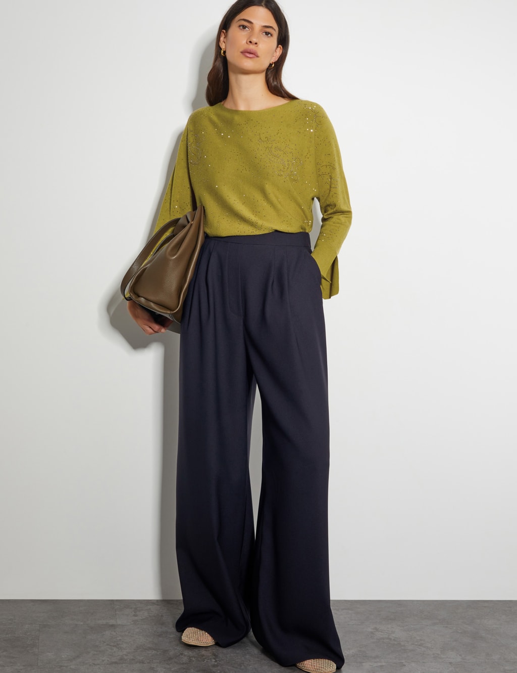 Embellished Slash Neck Raglan Jumper | Monsoon | M&S