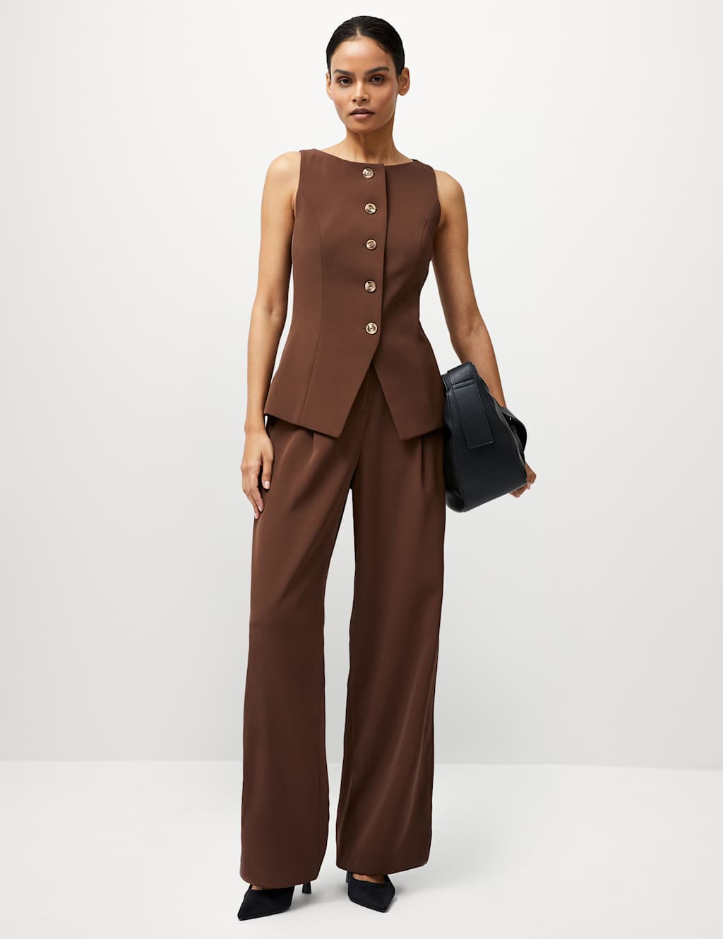 Slash Neck Button Through Waistcoat 3 of 3