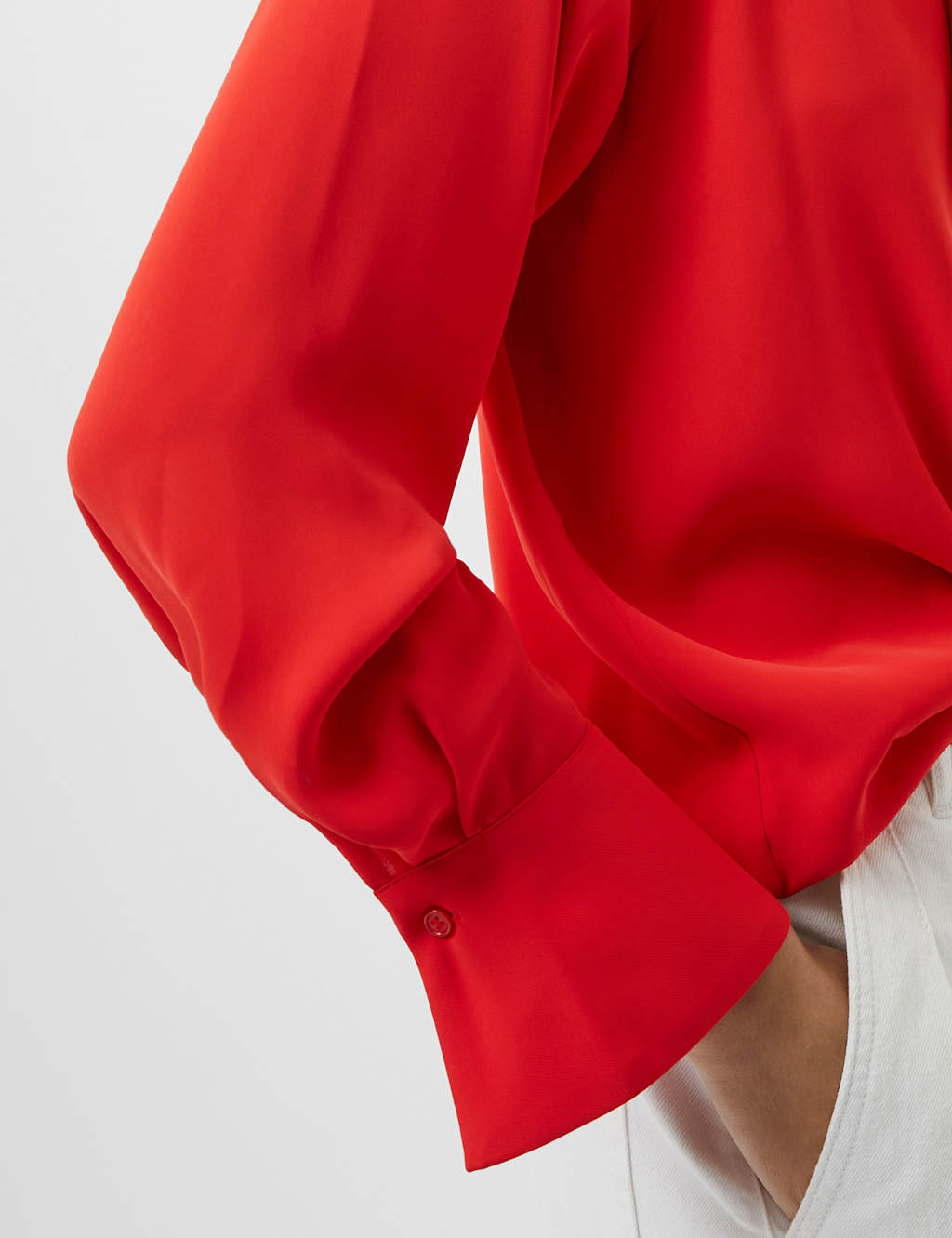 Crepe Tie Neck Blouse 3 of 3