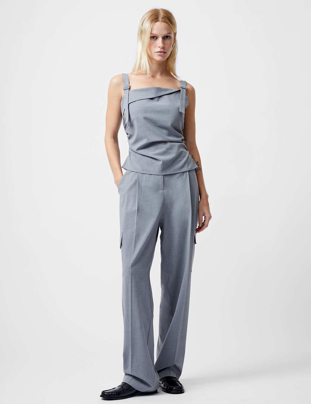 Asymmetric Buckle Strap Square Neck Vest Top 3 of 3
