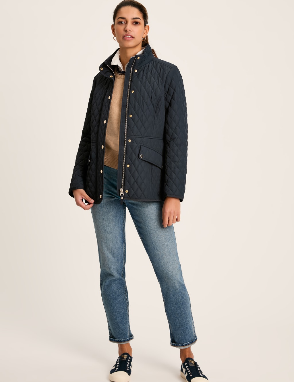 Quilted short jacket shop