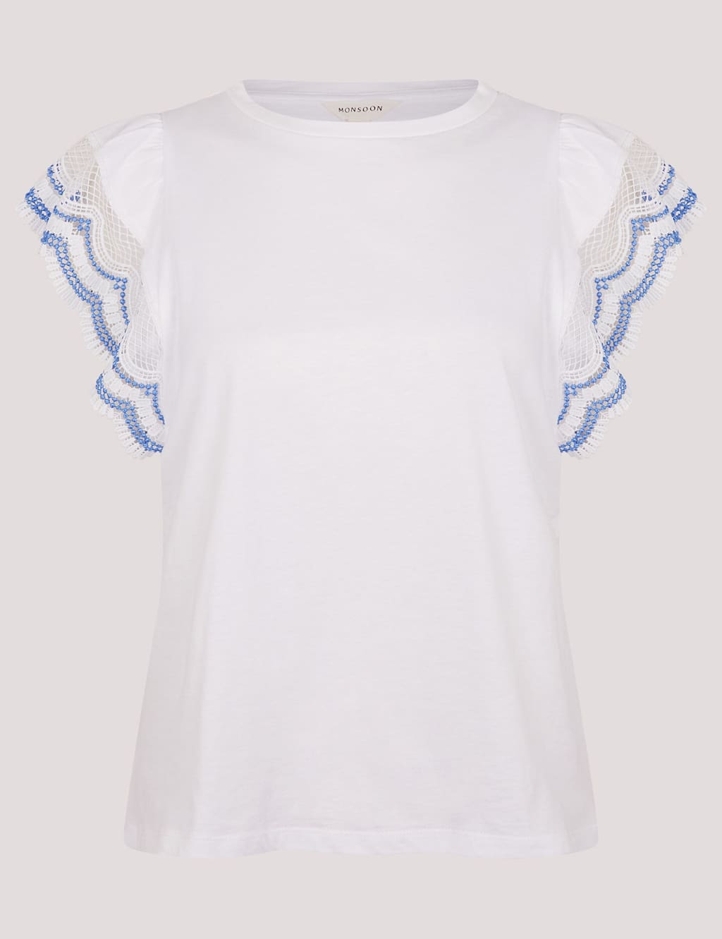 Pure Cotton Embroidered Angel Sleeve Top 2 of 5