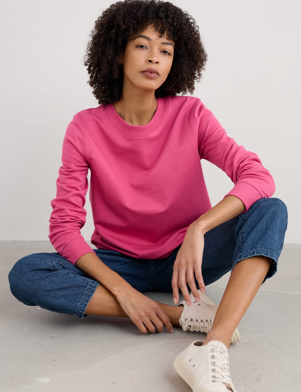 Pure Cotton Crew Neck Long Sleeve Sweatshirt 3 of 4