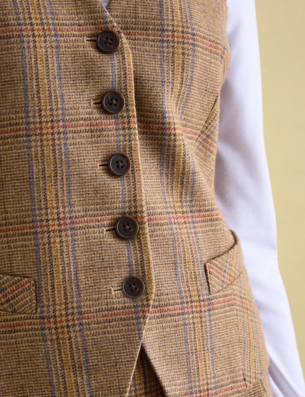 Wool Rich Tweed Single Breasted Waistcoat 8 of 8