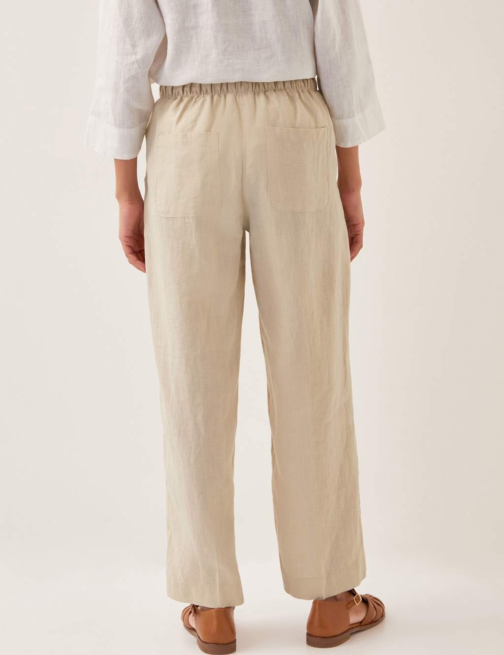 Pure Linen Wide Leg Trousers 4 of 4