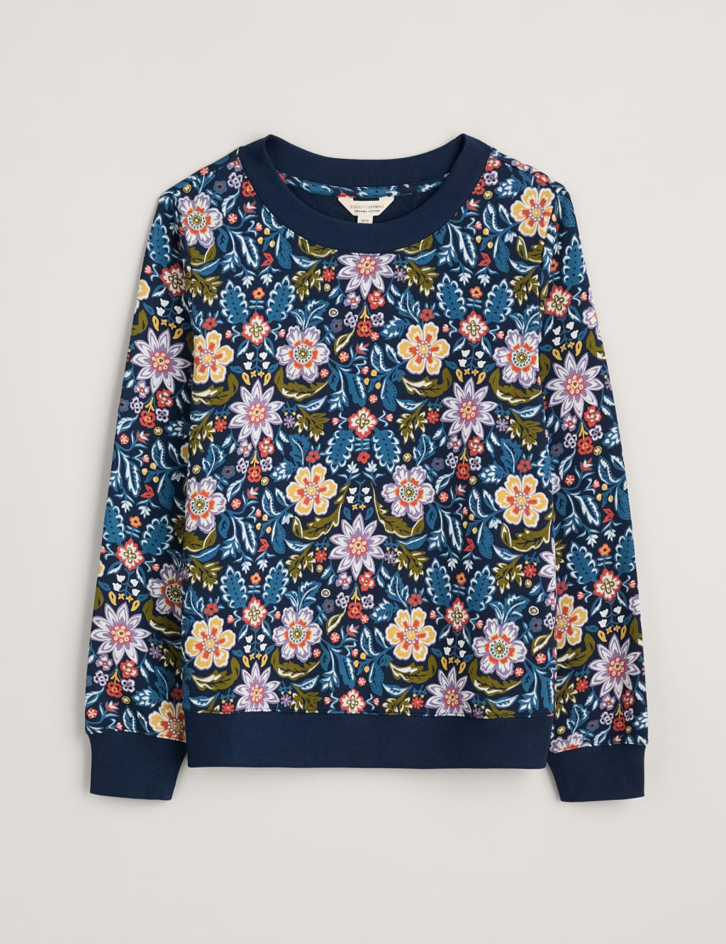 Pure Cotton Floral Crew Neck Sweatshirt Seasalt Cornwall M S