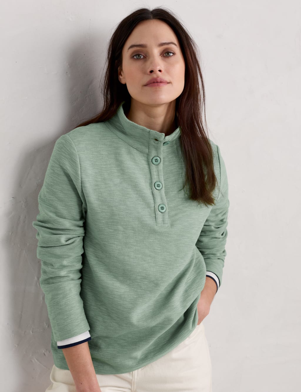 Pure Cotton Collared Sweatshirt 1 of 4