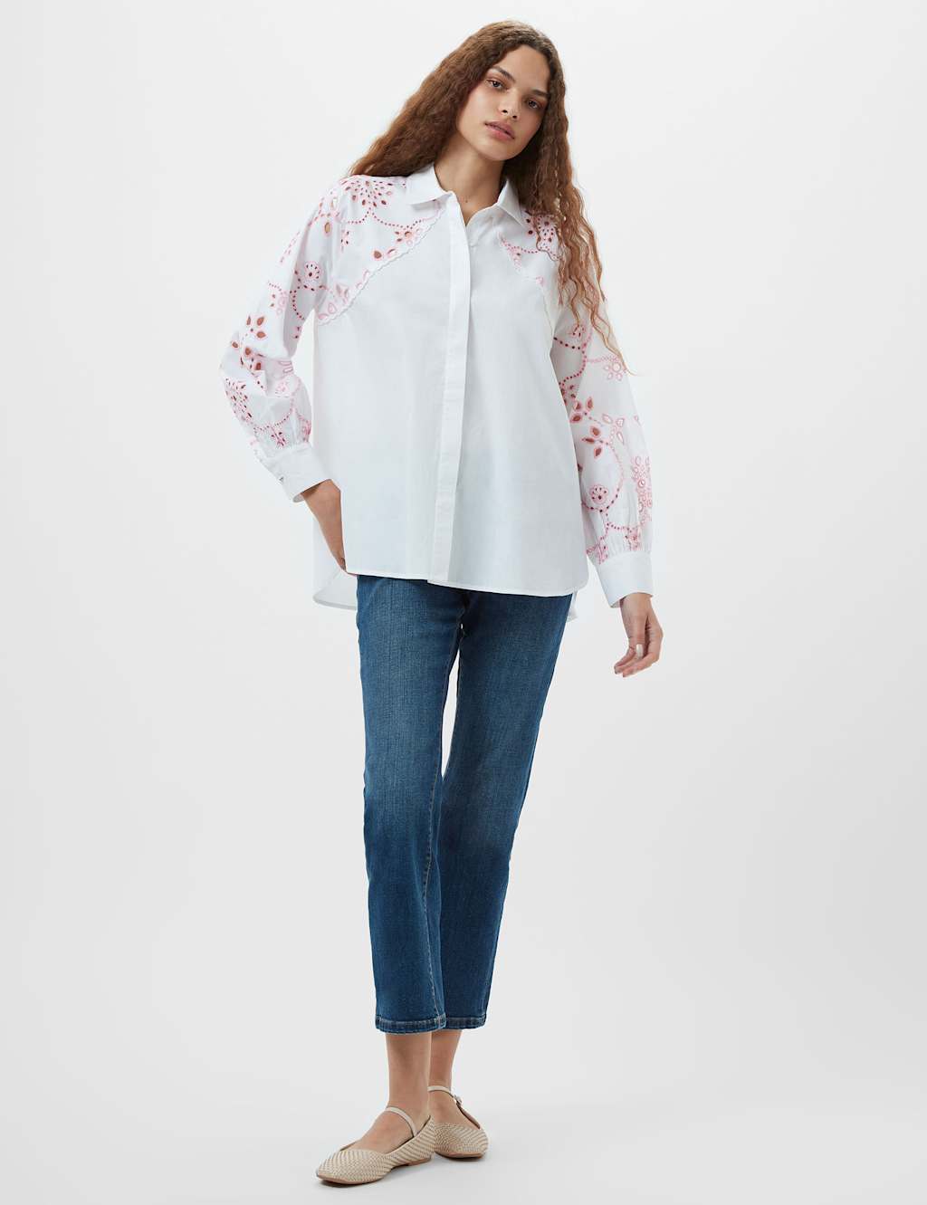 Pure Cottton Embroidered Collared Shirt 3 of 3
