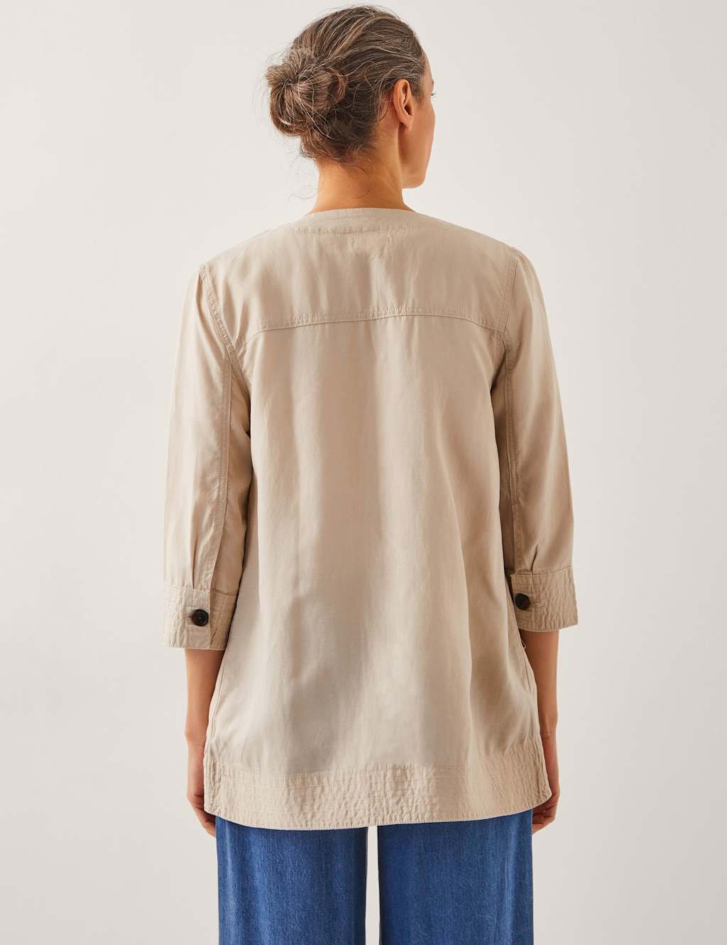 Lyocell Rich Lightweight Collarless Jacket 2 of 4