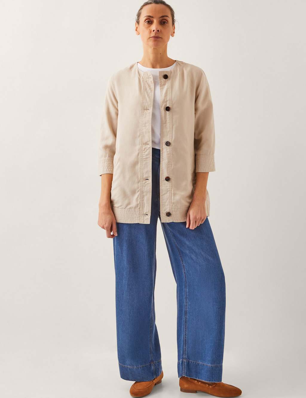 Lyocell Rich Lightweight Collarless Jacket 4 of 4