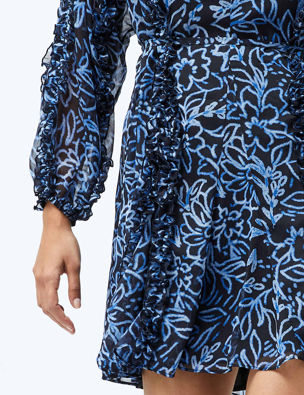 Chiffon Floral Mini Swing Dress 3 of 3