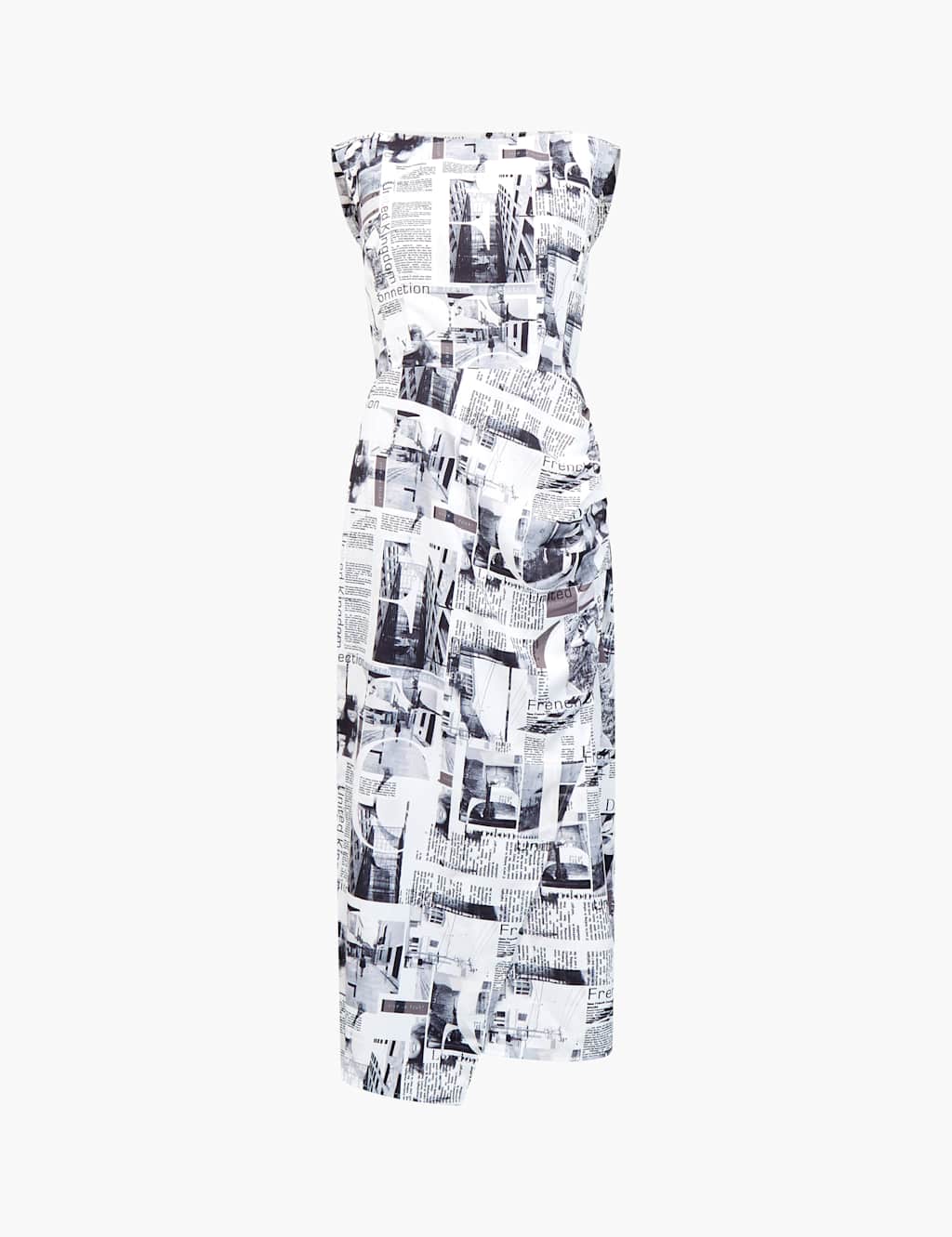 Crepe Slash Neck Printed Midi Column dress 2 of 3