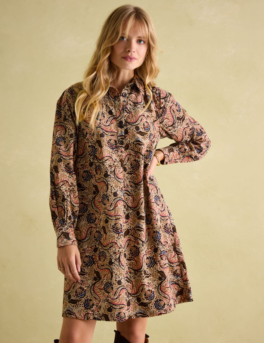 Cord Paisley Mini Dress 5 of 5