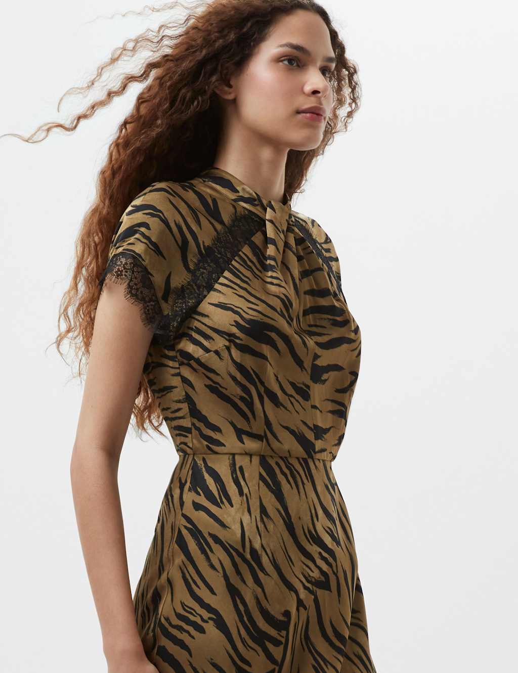 Satin Animal Print Midi Tea Dress 3 of 3