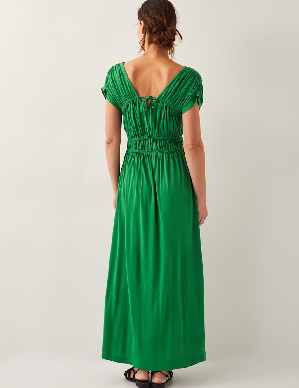 Jersey V-Neck Waisted Maxi Dress 4 of 4
