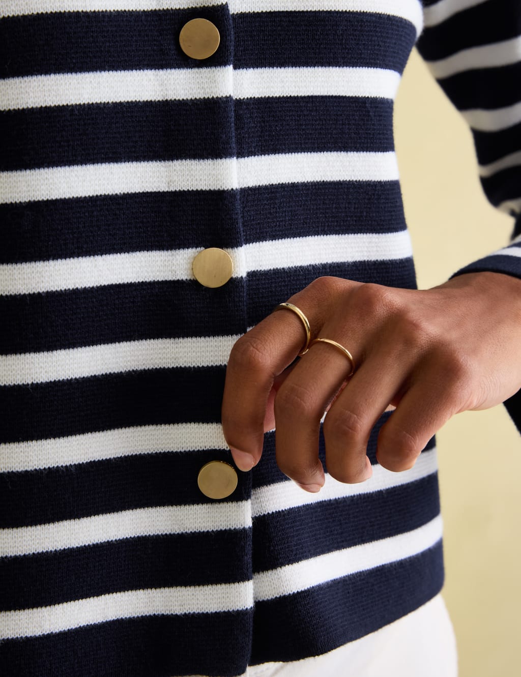Striped Button-Front Cardigan main image 1