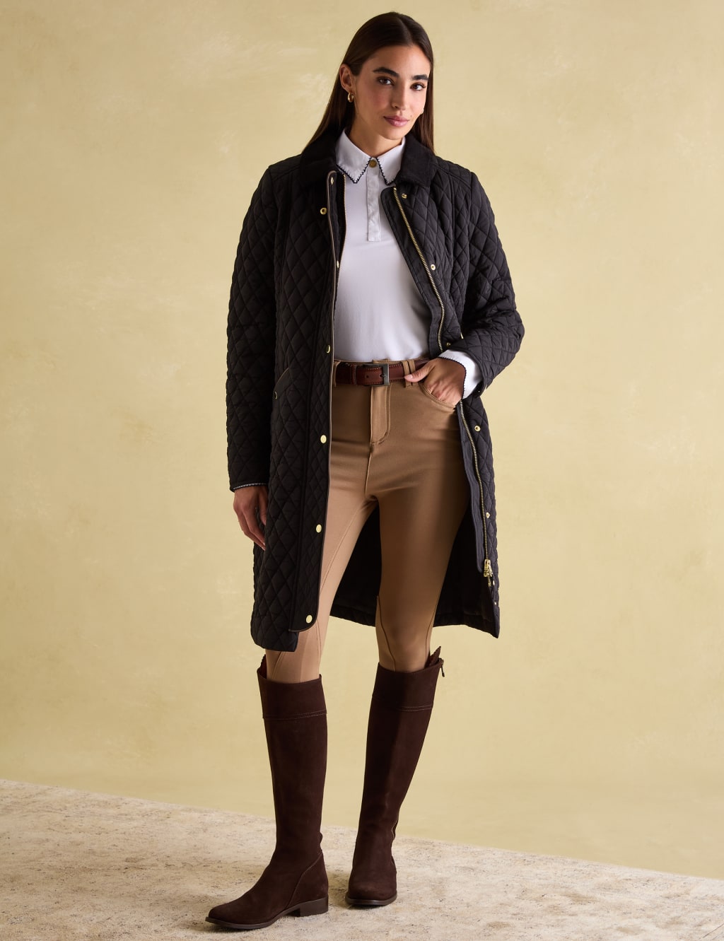 Quilted Funnel Neck Longline Coat 1 of 7