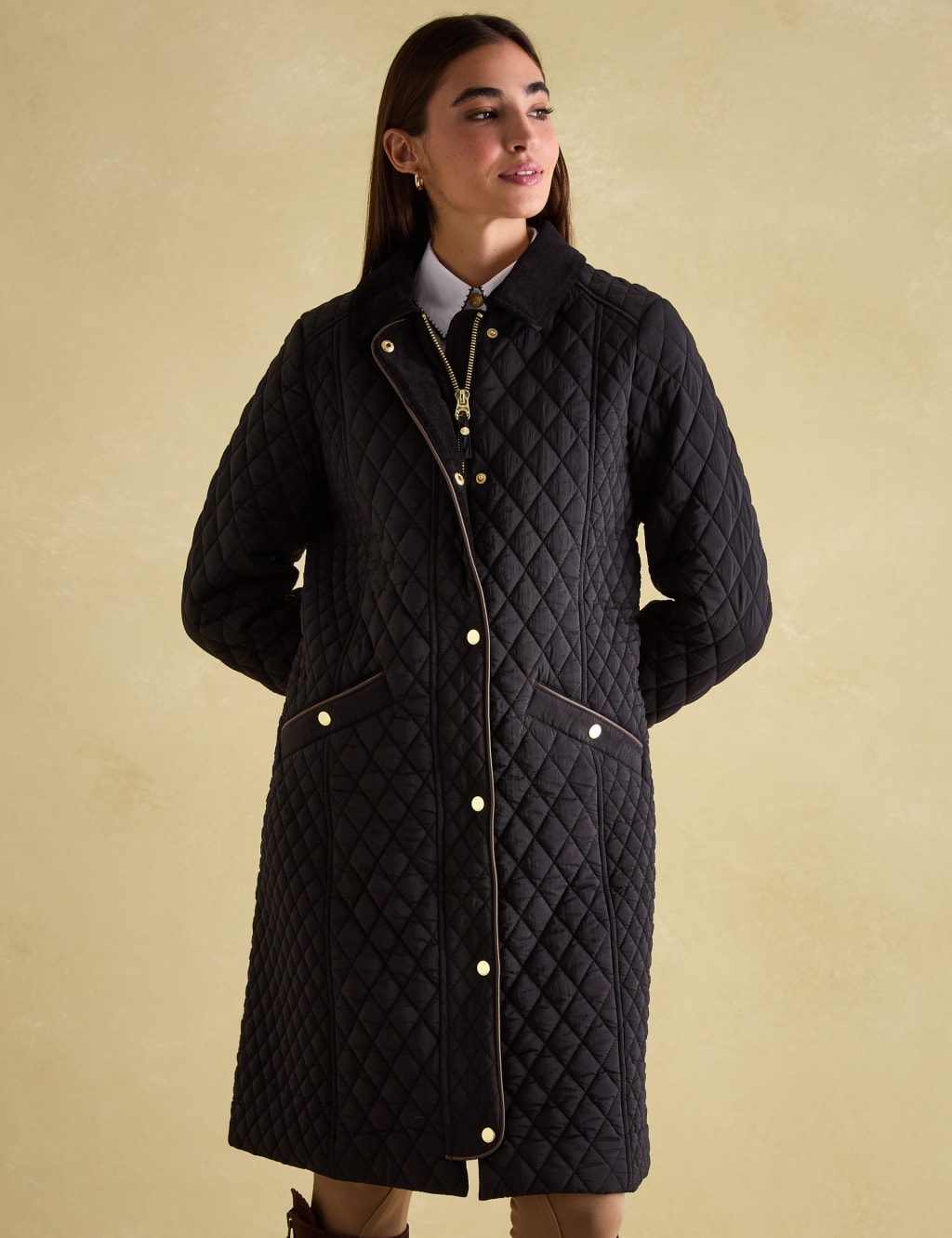 Quilted Funnel Neck Longline Coat 2 of 7