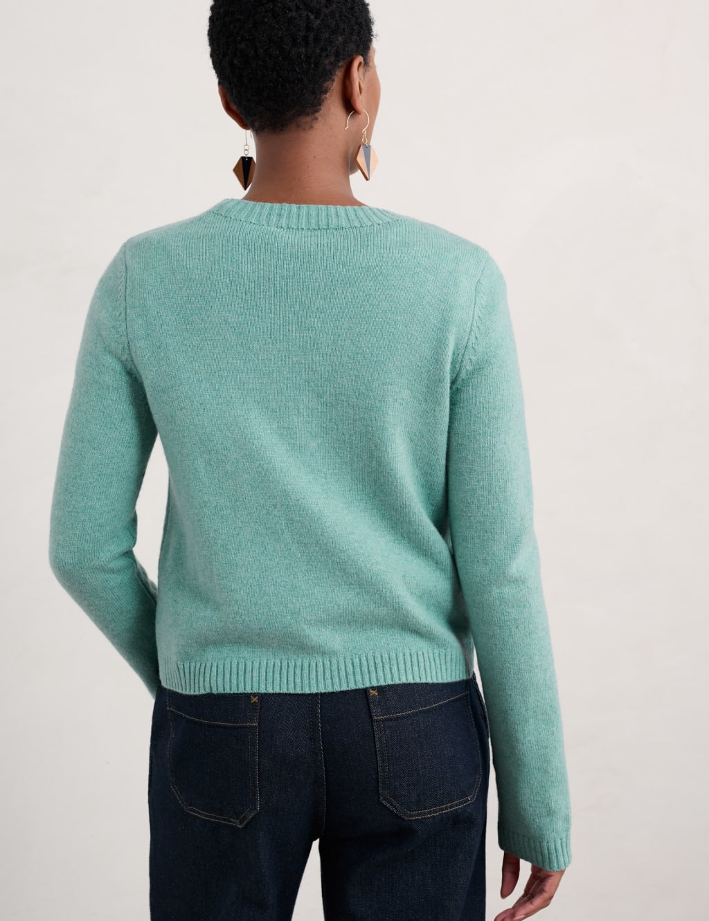 Merino Wool Rich Button Front Cardigan 5 of 6