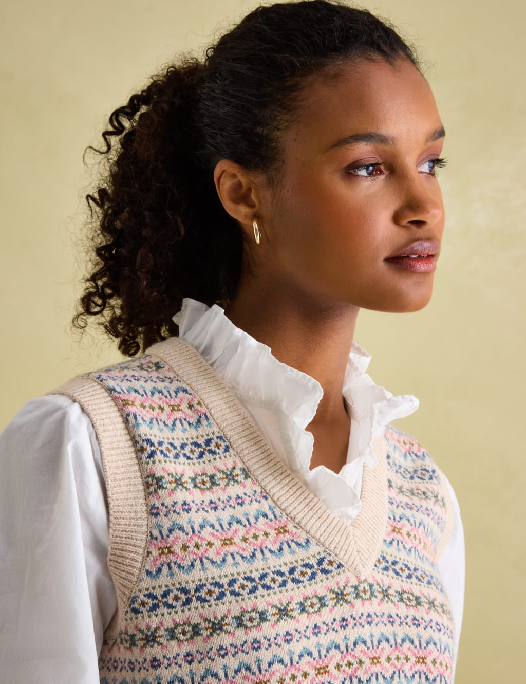 V neck knitted vest hot sale