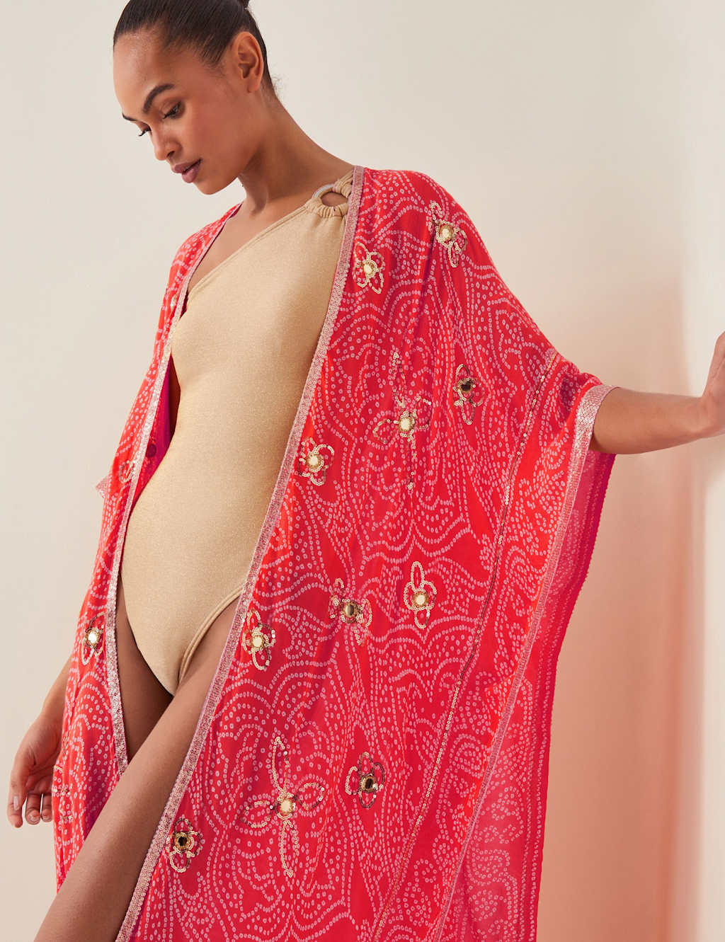 Printed Sequin Kaftan 3 of 4