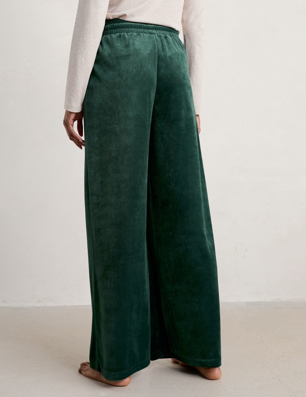 Velour Drawstring Wide Leg Trousers 4 of 5