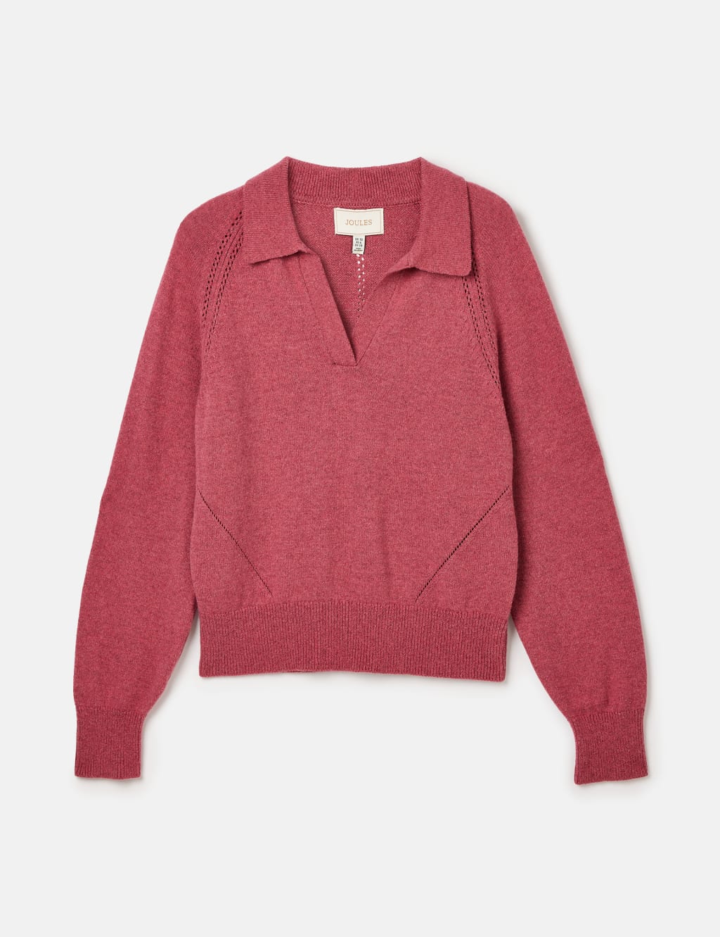 Pointelle Collared V-Neck Jumper with Wool 2 of 7