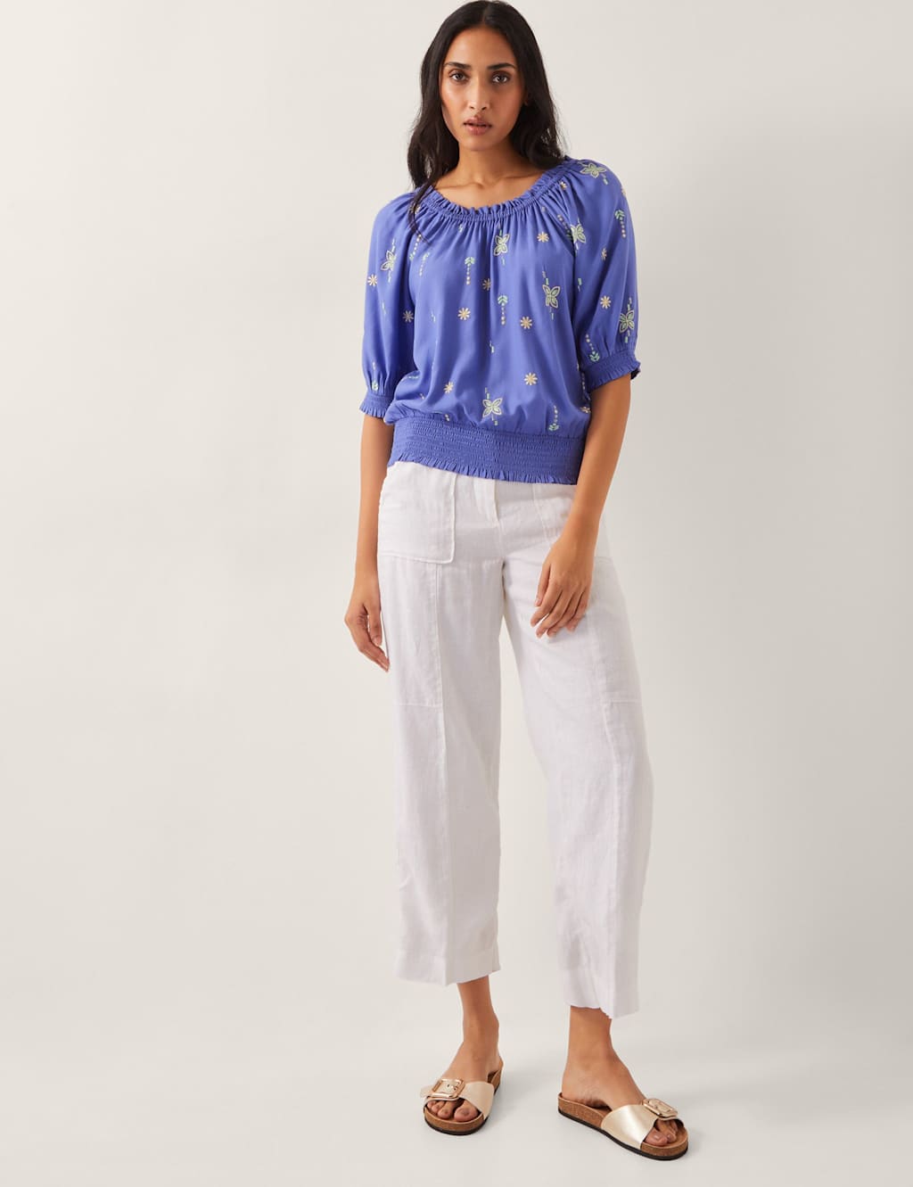 Embroidered Puff Sleeve Top 2 of 4