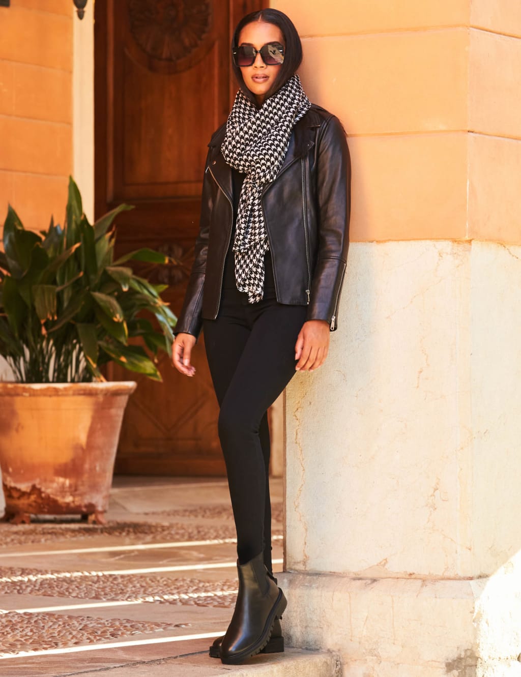 Dogtooth Print Scarf 3 of 5
