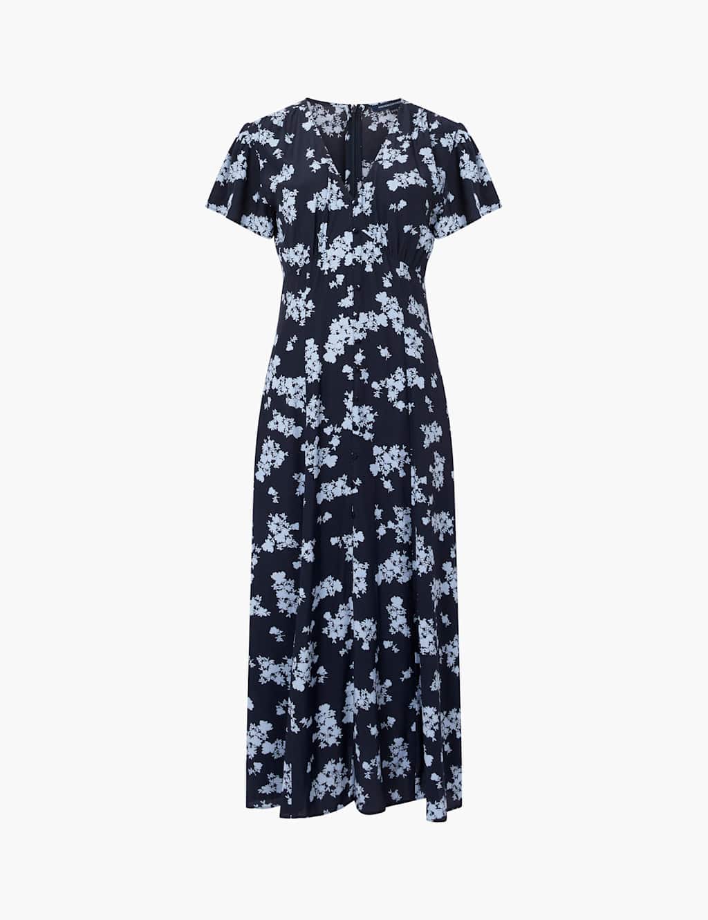 Floral Print V-Neck Midi Tea Dress 2 of 3