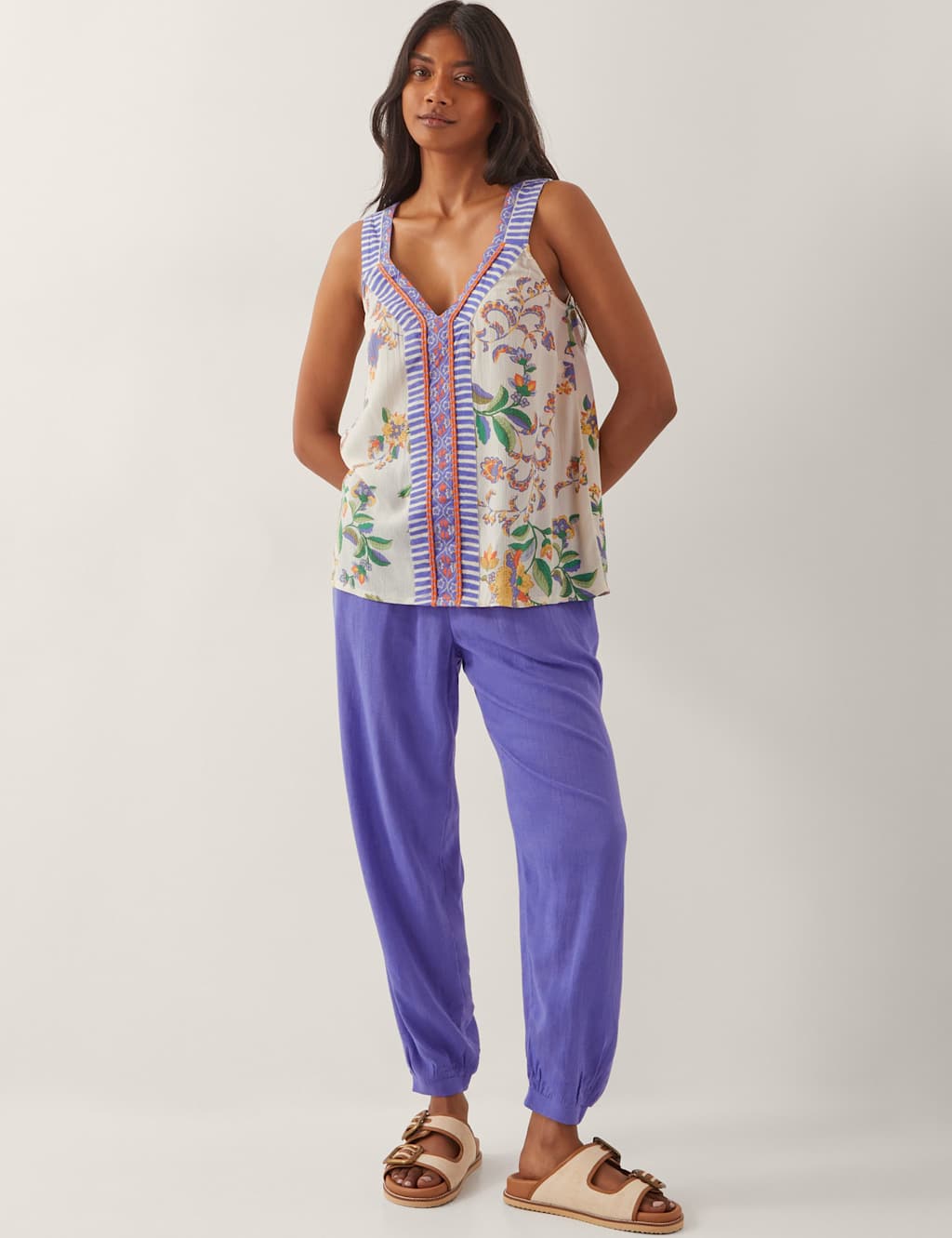 Printed V-Neck Cami Top 2 of 4