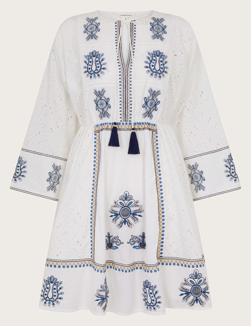 Pure Cotton Embroidered Kaftan Dress
